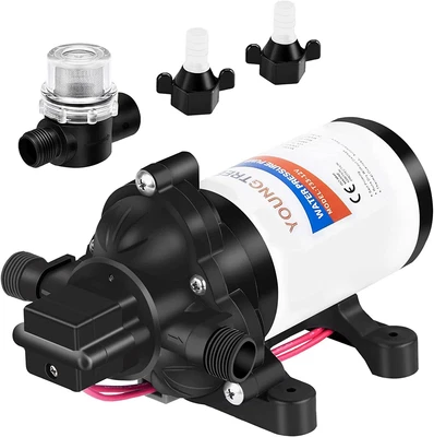 $86.49 • Buy Diaphragm Water Pump 12V With Pressure Switch 3.5 GPM 45 PSI, 12 Volt Self Primi