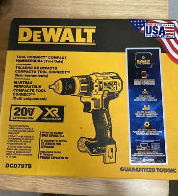 DEWALT DCD797B 20V Cordles Compact Hammer Drill (Tool Only) (DCD797B) • $115