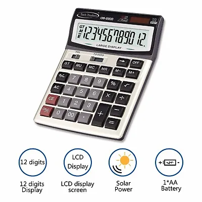 £9.99 • Buy Brand New Boxed Desk Calculator Jumbo Large Buttons Solar Desktop Battery