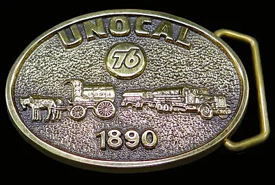 Unocal 76 1890 Oil Gas Petroleum Industry Brass Vintage Belt Buckle • $38.50