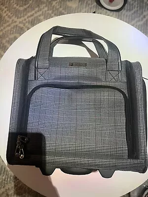 London Fog Sheffield Abbey 15”  Houndstooth Under Seat Rolling Carry On Luggage • $54