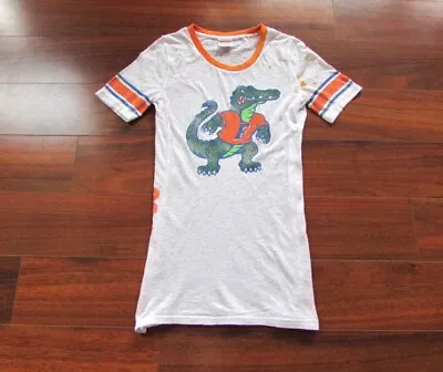 VICTORIAS SECRET PINK ~ XS ~ Y2K  Florida Gators  Burnout Campus Ringer Tee A87 • $14.99