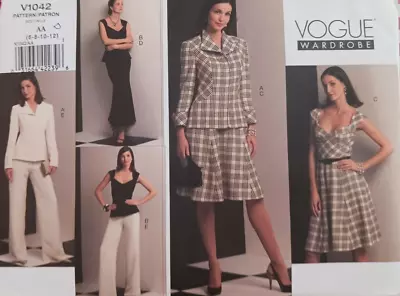 FF Vogue Pattern #1042 Misses Jacket Top Dress Skirt & Pants • $14.99