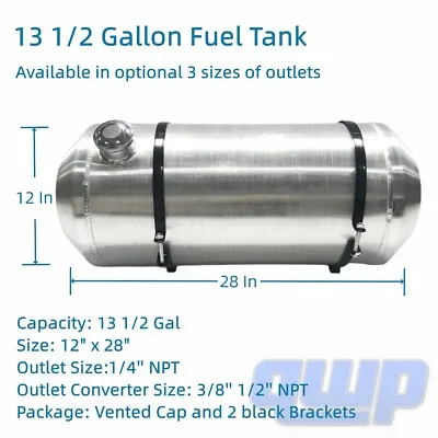 $208.98 • Buy Spun Fuel Tank Round 12''x28  13.5 Gallons Gas Tank 1/4 NPT For Dune Buggy /Boat