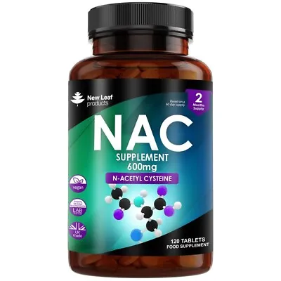 NAC N-Acetyl-Cysteine 600mg Supplements High Bioavailability Amino Acid Tablets • £10.95