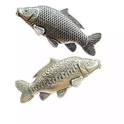 Set Of 2 Common Mirror Carp Handcrafted In English Pewter Badges TSB F35 F36 • £11.99