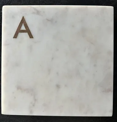 WILLIAMS SONOMA MARBLE CHEESE BOARD WITH  A   Or  C  MONOGRAM HAND CRAFTED • $15