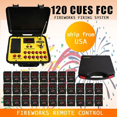 Ship From USA 120Cues Fireworks Firing System 500M  ABS Waterproof Case Remote • $287.06