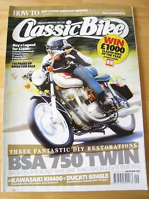 Classic Bike Magazine Sep 2008 Bsa 750 Twin Kawasaki Kh400 Ducati Single • £5.99
