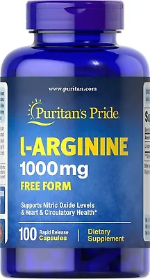 £16.75 • Buy Puritans Pride L-Arginine 1000mg Free Form Amino Acid Nitric Oxide Support