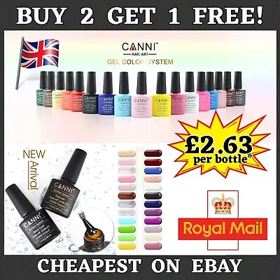 £4.50 • Buy Nail Gel Polish Colours CANNI Base Top Varnish Soak Off UV LED Colour 7.5ml UK