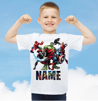 £10.20 • Buy Marvel Superheroes Avengers Personalised Birthday T-shirt Any Name