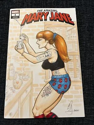 Mary Jane Original Sketch Cover Art By Neal Jones Spider-Man Pin Up Sexy Tattoo • $200