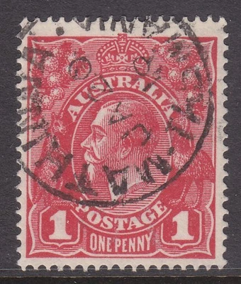 $4.20 • Buy KGV Heads Single Wmk 1d Red Die 1 FU *POSTMARK* SG 21c (55B)
