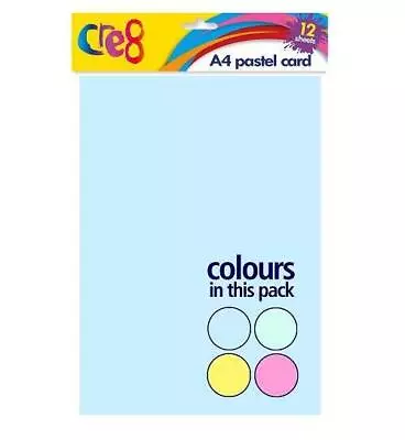 A4 Pastel Card 12 Sheets • £4.99