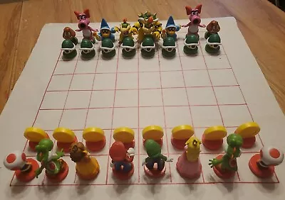 2009 Super Mario Bros Chess Complete Set Of 32 Pieces / Figures (No GameBoard) • $19.95