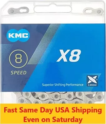 KMC X8 5/6/7/8-Speed Silver Nickel Plated Bike Chain Fits Shimano SRAM Campy • $19.95