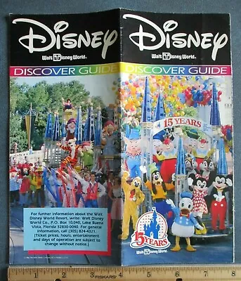 Orig 1986 Walt Disney World Brochure Magic Kingdom Epcot Center 15th Anniversary • $19.99