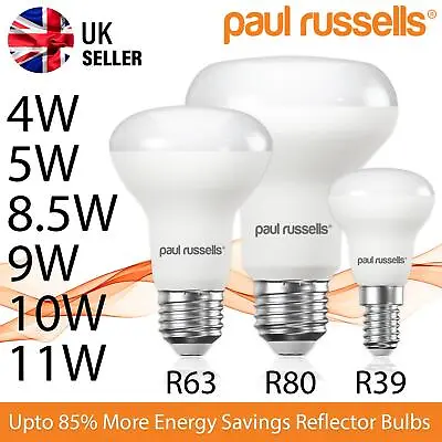 LED R80 R63 R39 Light Bulbs Reflector Warm Cool White Daylight Spotlight E27 E14 • £18.99
