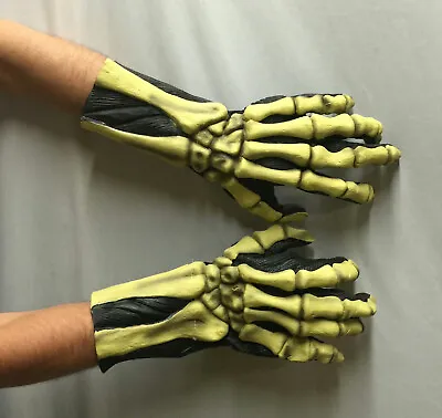 Deluxe Skeleton Bones Glow In The Dark Hands Gloves • $14.99