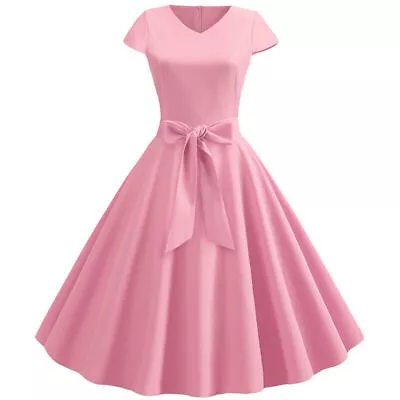 $24.33 • Buy Women Zip Up Rockabilly Retro 50s 60s Vintage Evening Prom Swing Dress Plus Size