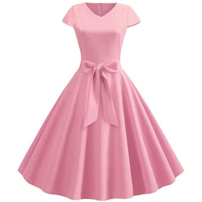 $24.33 • Buy Women Zip Up Rockabilly Retro 50s 60s Vintage Evening Prom Swing Dress Plus Size