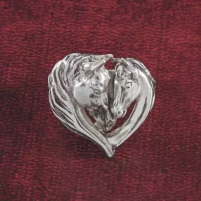 Mare And Foal Heart Sterling Silver Ring Size 5.5 Zimmer Equestrian Jewelry • $59