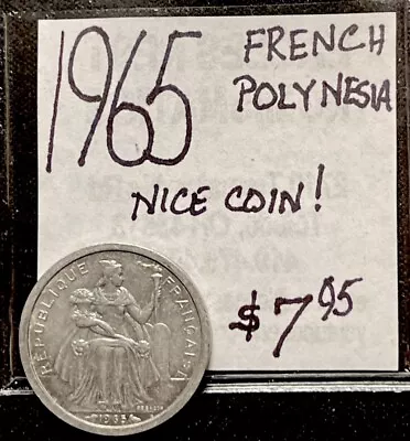 1965 French Polynesia 1 Franc World Coin. Nice Coin. ENN Coins • $7.95