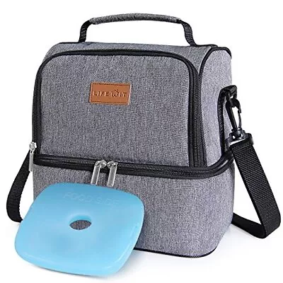 Lifewit 7L Dual Compartment Insulated Lunch Bag With Ice Pack For Adults/Men/Wo • £16.94