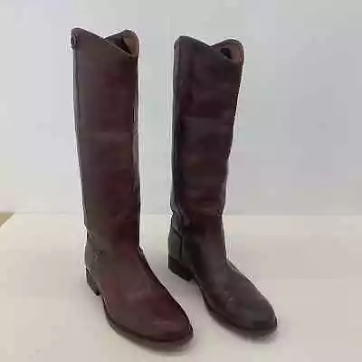 Frye Brown Leather Women's Tall Riding Biker Boots Size 8.5B • $50