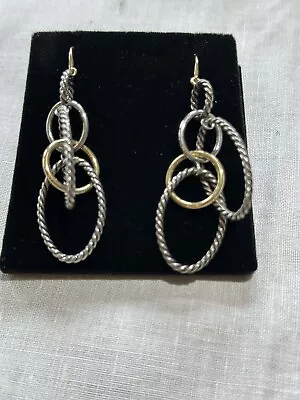 David Yurman 18k SS Two Tone Mobile Link Earrings 10.76g • $299