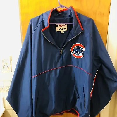 Chicago Cubs Majestic Authentic Collection Blue Pullover Jacket XL • $30