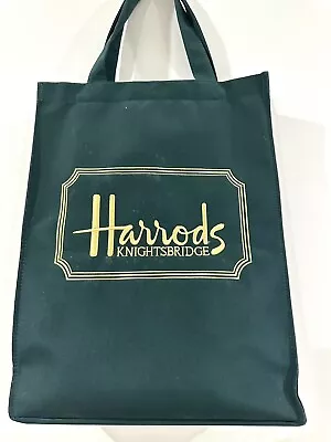 Harrods Canvas Fabric Shopping Bag Excellent Condition 37x28x10cm • $21