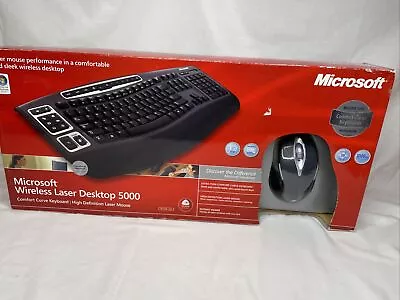 Microsoft Wireless Laser Desktop 5000 Comfort Curve Keyboard & Mouse Brand New! • $86.91