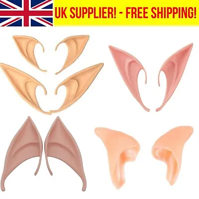 £3.76 • Buy Cosplay Elf Ears Fairy Pixie Latex Tips Party Costume Angel Rubber Pointed Dress