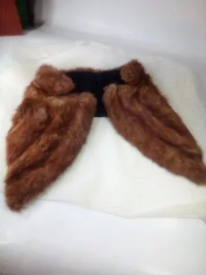 Vintage Genuine Mink Fur Cape W/ Collar Brown One Size • $15