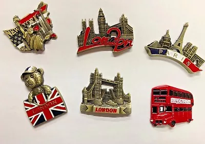 3D 6 PCS Fridge Magnet Paris NewYork London England Souvenirs Fridge Uk Stock • £5.99