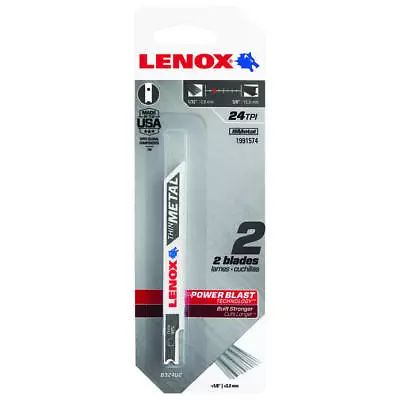 Lenox 3 In. Bi-Metal U-Shank Jig Saw Blade 24 TPI 2 Pk • $6.95