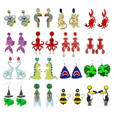 Cute Dinosaur Lobster Crab Animals Earrings Dangle Charm For Women Girls Jewelry • $1.91