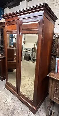 Edwardian Mahogany Double Mirrored Wardrobe • £175