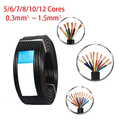 5/6/7/8/10 Core Copper PVC Sheath Cable Electrical Wire Power Cord Control Line • $9.99
