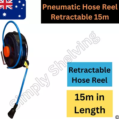 Air Hose Reel Retractable 15m Pneumatic Mechanic Workshop Compressor Heavy Duty • $76