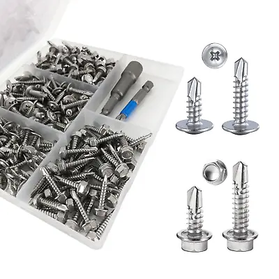 200PCS #8 Sheet Metal Screws Set Self Tapping Screw Assortment Kit (Hex & Truss  • $13.08