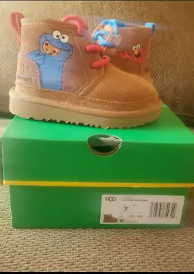 UGG X Sesame Street Toddler Cookie Monster/Elmo Boots - Size 7 • $160