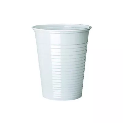 HQ White Plastic Cups 7oz Plastic Drinking Cups White Tumblers UK • £5.99