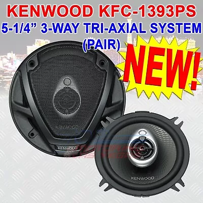 Kenwood Kfc-1393ps 3-way 5-1/4  3-way Speaker Pair 35w Rms 70w Peak 35 Watts Rms • $18.88