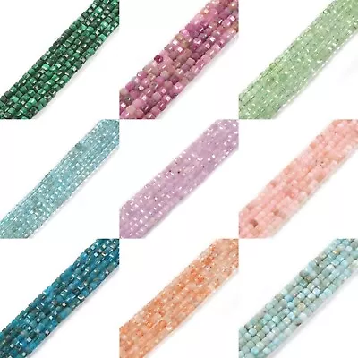 2mm Faceted Gemstone Cube Square Loose Beads DIY Jewelry Making Strand 15.5-16  • £9.59