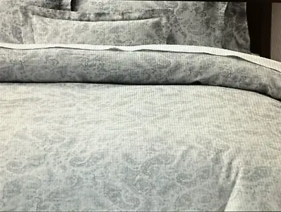 RH Restoration Hardware Belgian Linen Paisley King Duvet Cover In  Mist  (Taupe) • $110