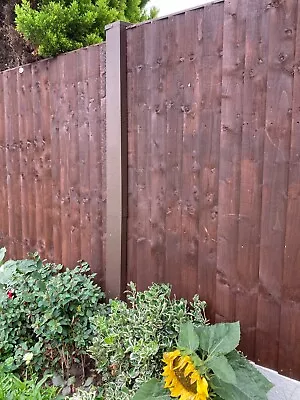 £54.99 • Buy H-Shaped Slotted Concrete Fence Post Extension Steel Brown Up To 7 Feet