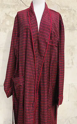 Vintage State 'O Maine Red Black Plaid Mens Robe Hahne's Dept Store EUC • $69.99